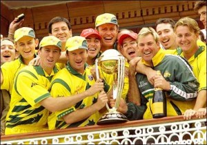 The Australians after their ICC Cricket World Cup Victory