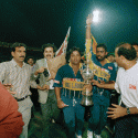 Sri Lankans celebrate after their 1996 Cricket Word Cup win